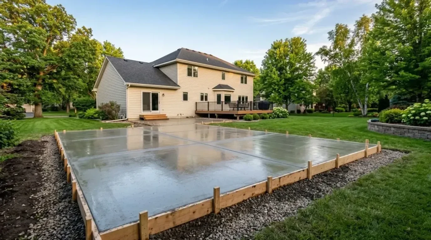 Concrete flatwork installation in Edina, MN